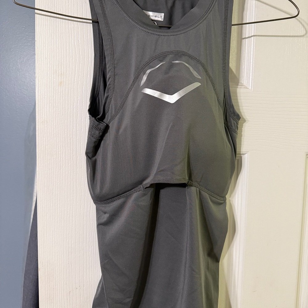 Gray Sleeveless Athletic Top Evosheild with chest protector